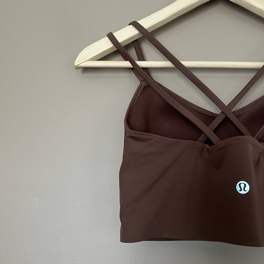 {Lululemon} Like a Cloud Bra Long Line Light Support, B/C Cup in Brown - Size 4 - Picture 5 of 7